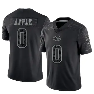 ＃0 Men's Eli Apple Black Limited San Francisco 49ers Reflective Jersey