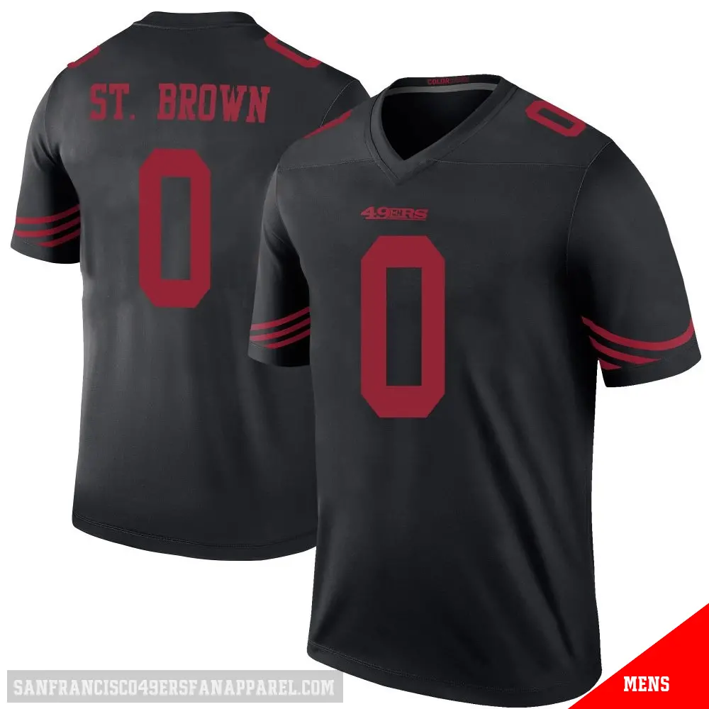 ＃0 Men's Equanimeous St. Brown Black Legend San Francisco 49ers Color Rush Jersey