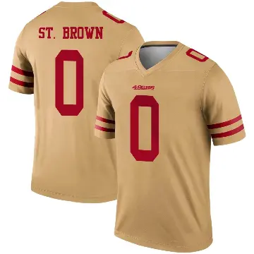 ＃0 Men's Equanimeous St. Brown Gold Legend San Francisco 49ers Inverted Jersey