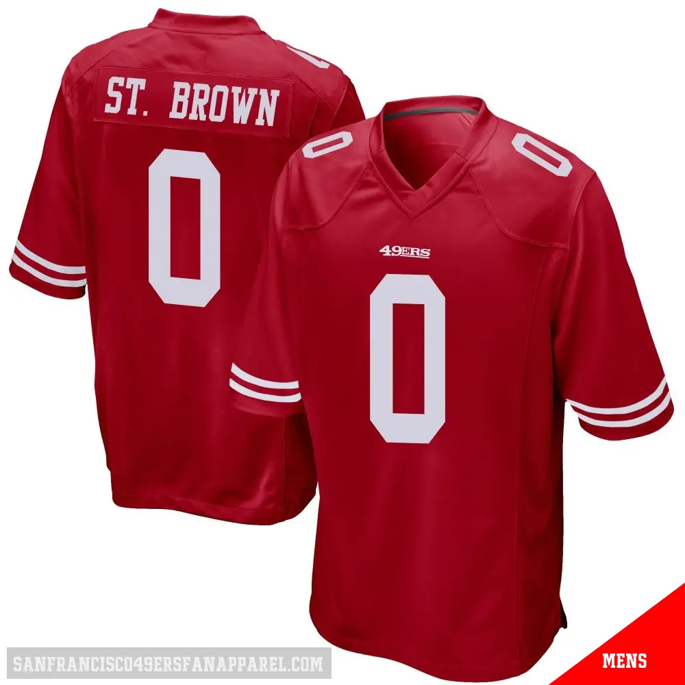 ＃0 Men's Equanimeous St. Brown Red Game San Francisco 49ers Team Color Jersey