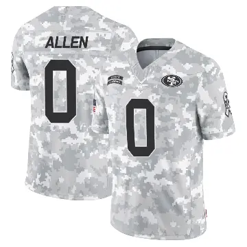 ＃0 Men's Jaylon Allen Arctic Camo Limited San Francisco 49ers 2024 Salute to Service Jersey