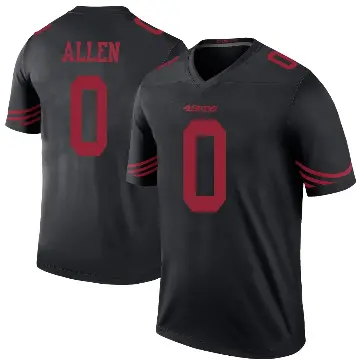 ＃0 Men's Jaylon Allen Black Legend San Francisco 49ers Color Rush Jersey