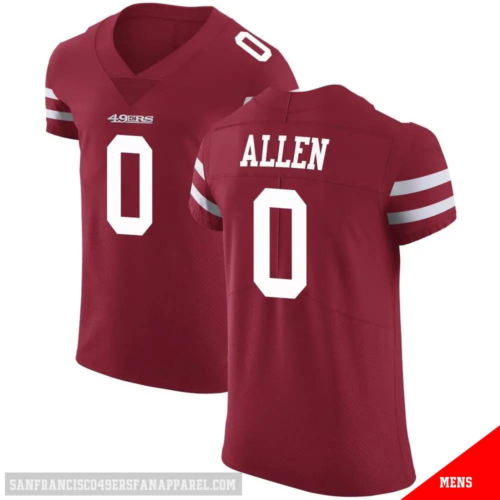 ＃0 Men's Jaylon Allen Red Elite San Francisco 49ers Team Color Vapor Untouchable Jersey