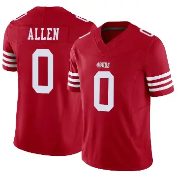 ＃0 Men's Jaylon Allen Scarlet Limited San Francisco 49ers Vapor F.U.S.E. Jersey