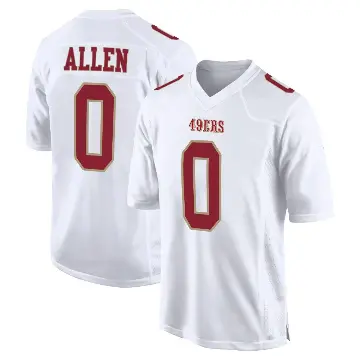 ＃0 Men's Jaylon Allen White Game San Francisco 49ers Fashion Jersey