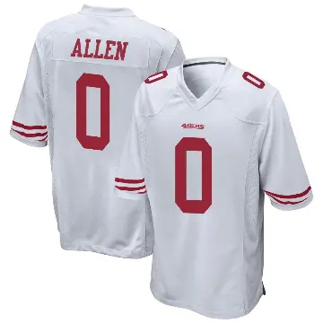 ＃0 Men's Jaylon Allen White Game San Francisco 49ers Jersey