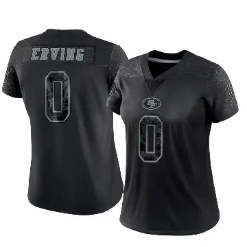 ＃0 Women's Cameron Erving Black Limited San Francisco 49ers Reflective Jersey