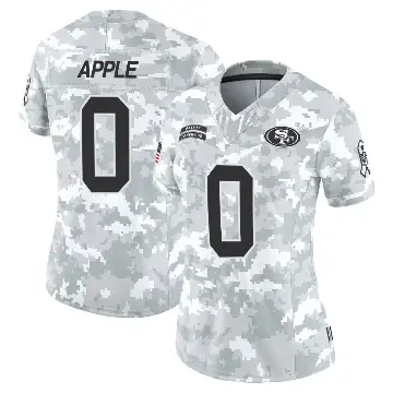 ＃0 Women's Eli Apple Arctic Camo Limited San Francisco 49ers Francisco 2024 Salute to Service Jersey