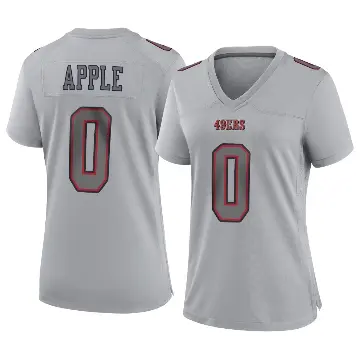 ＃0 Women's Eli Apple Gray Game San Francisco 49ers Atmosphere Fashion Jersey