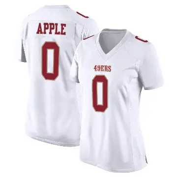 ＃0 Women's Eli Apple White Game San Francisco 49ers Fashion Jersey