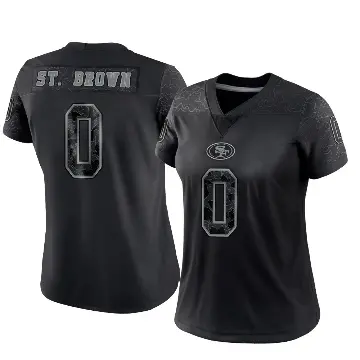 ＃0 Women's Equanimeous St. Brown Black Limited San Francisco 49ers Reflective Jersey