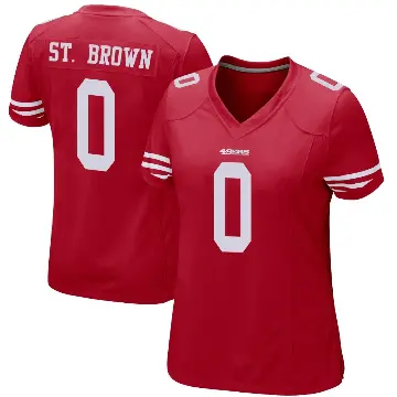 ＃0 Women's Equanimeous St. Brown Red Game San Francisco 49ers Team Color Jersey