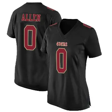 ＃0 Women's Jaylon Allen Black Game San Francisco 49ers Fashion Jersey