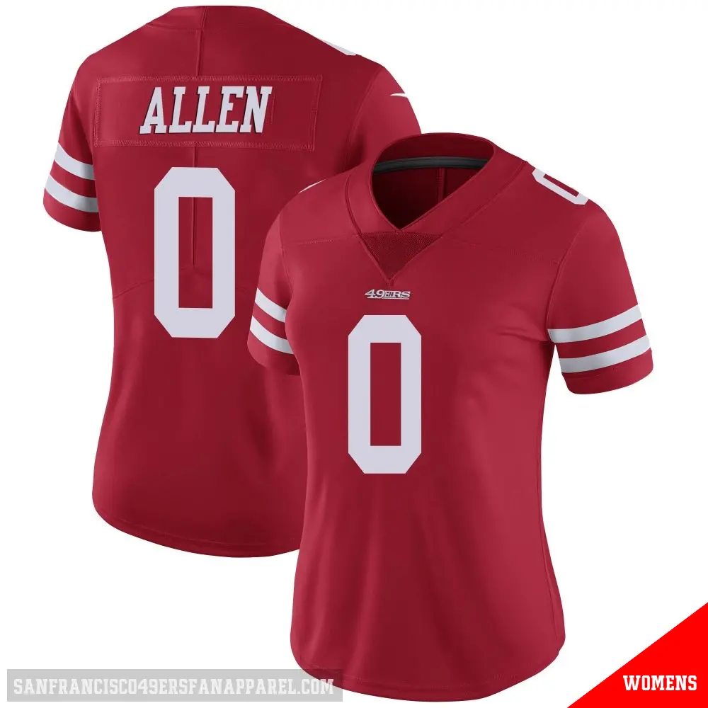 ＃0 Women's Jaylon Allen Red Limited San Francisco 49ers Team Color Vapor Untouchable Jersey