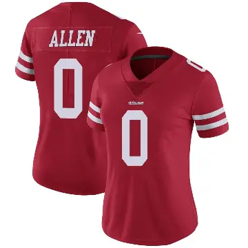 ＃0 Women's Jaylon Allen Red Limited San Francisco 49ers Team Color Vapor Untouchable Jersey
