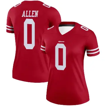 ＃0 Women's Jaylon Allen Scarlet Legend San Francisco 49ers Jersey