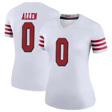 ＃0 Women's Jaylon Allen White Legend San Francisco 49ers Color Rush Jersey