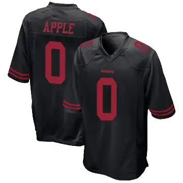 ＃0 Youth Eli Apple Black Game San Francisco 49ers Alternate Jersey