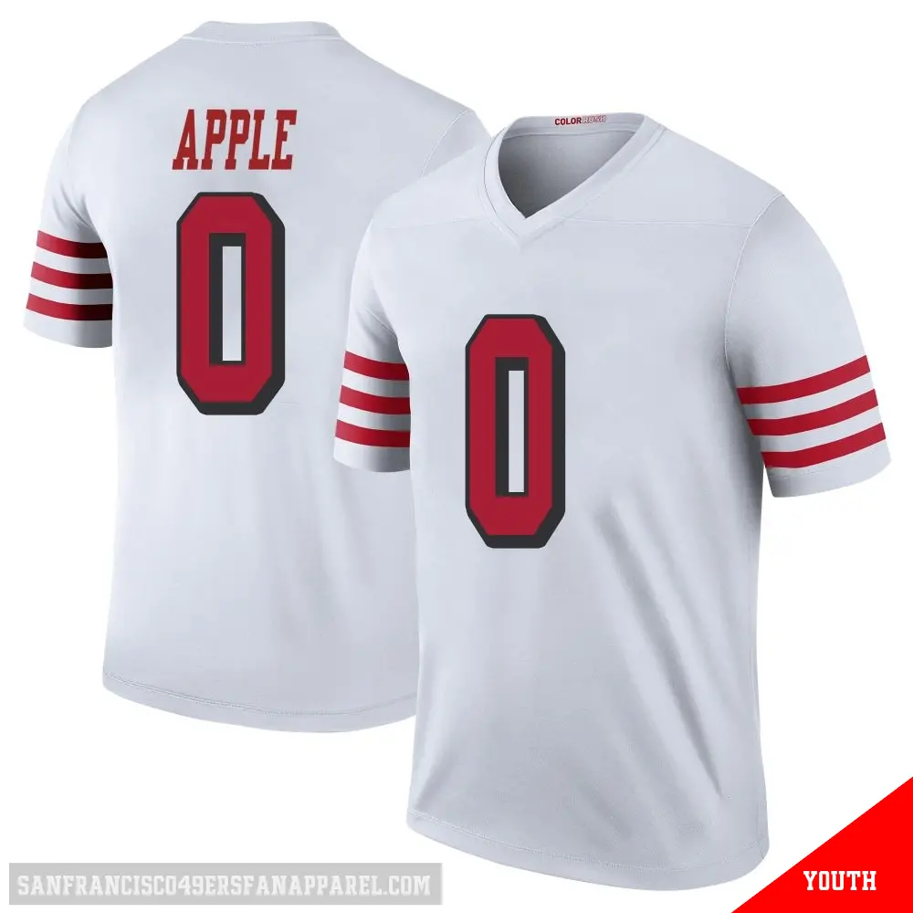 ＃0 Youth Eli Apple White Legend San Francisco 49ers Color Rush Jersey