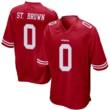 ＃0 Youth Equanimeous St. Brown Red Game San Francisco 49ers Team Color Jersey