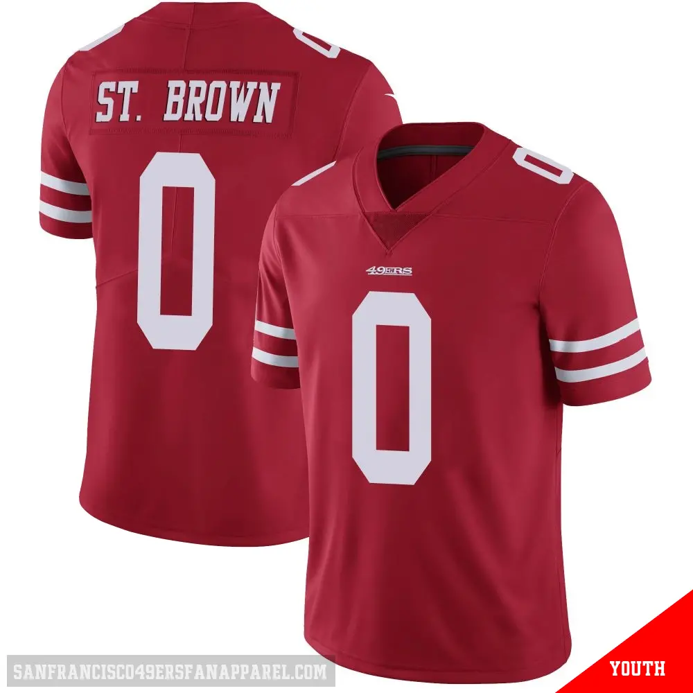 ＃0 Youth Equanimeous St. Brown Red Limited San Francisco 49ers Team Color Vapor Untouchable Jersey