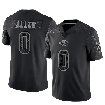 ＃0 Youth Jaylon Allen Black Limited San Francisco 49ers Reflective Jersey