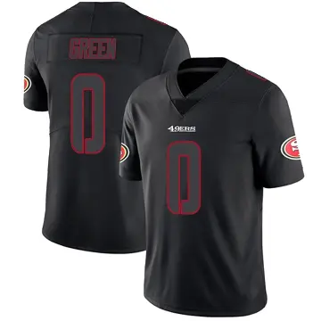 ＃0 Youth Renardo Green Black Impact Limited San Francisco 49ers Jersey