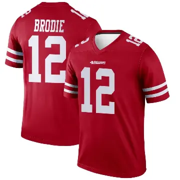 ＃12 Men's Wilson John Brodie Scarlet Legend San Francisco 49ers Jersey