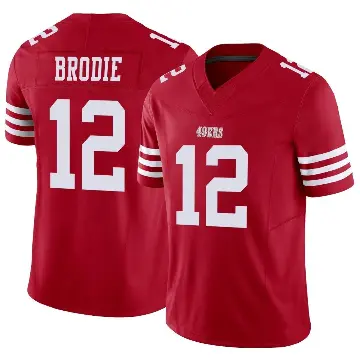 ＃12 Men's Wilson John Brodie Scarlet Limited San Francisco 49ers Vapor F.U.S.E. Jersey