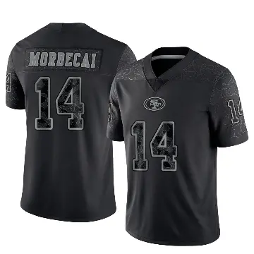 ＃14 Men's Tanner Mordecai Black Limited San Francisco 49ers Reflective Jersey