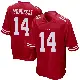 ＃14 Men's Tanner Mordecai Red Game San Francisco 49ers Team Color Jersey