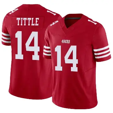 ＃14 Men's Y.A. Tittle Scarlet Limited San Francisco 49ers Vapor F.U.S.E. Jersey