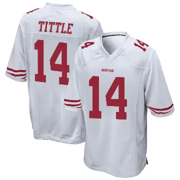 ＃14 Men's Y.A. Tittle White Game San Francisco 49ers Jersey