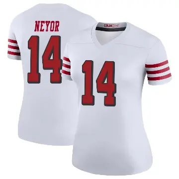 ＃14 Women's Isaiah Neyor White Legend San Francisco 49ers Color Rush Jersey