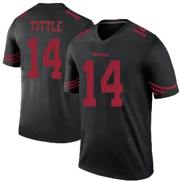 ＃14 Youth Y.A. Tittle Black Legend San Francisco 49ers Color Rush Jersey
