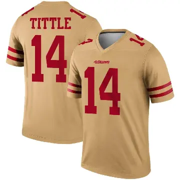 ＃14 Youth Y.A. Tittle Gold Legend San Francisco 49ers Inverted Jersey