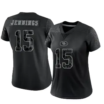 ＃15 Women's Jauan Jennings Black Limited San Francisco 49ers Reflective Jersey