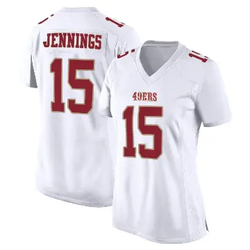 ＃15 Women's Jauan Jennings White Game San Francisco 49ers Fashion Jersey