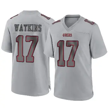 ＃17 Men's Jordan Watkins Gray Game San Francisco 49ers Atmosphere Fashion Jersey