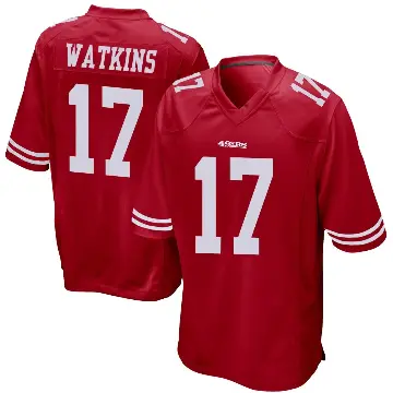 ＃17 Youth Jordan Watkins Red Game San Francisco 49ers Team Color Jersey