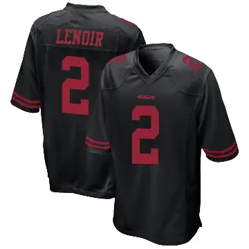 ＃2 Men's Deommodore Lenoir Black Game San Francisco 49ers Alternate Jersey