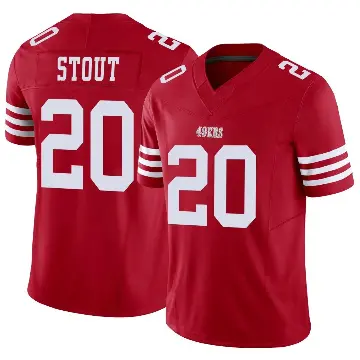 ＃20 Youth Upton Stout Scarlet Limited San Francisco 49ers Vapor F.U.S.E. Jersey