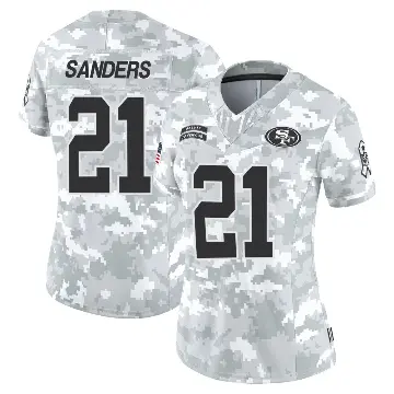 ＃21 Women's Deion Sanders Arctic Camo Limited San Francisco 49ers Francisco 2024 Salute to Service Jersey