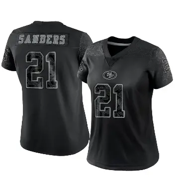 ＃21 Women's Deion Sanders Black Limited San Francisco 49ers Reflective Jersey
