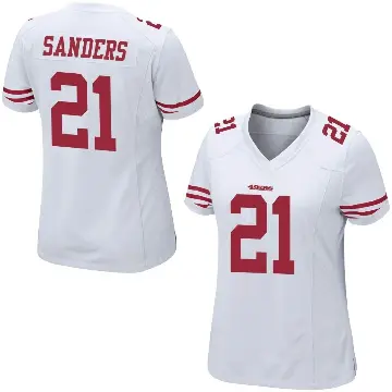 ＃21 Women's Deion Sanders White Game San Francisco 49ers Jersey