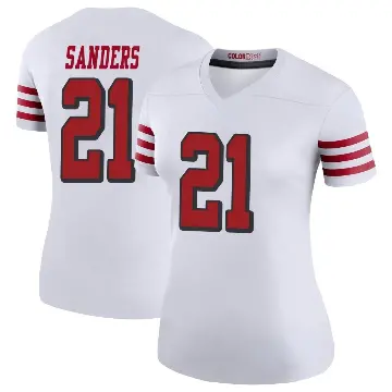 ＃21 Women's Deion Sanders White Legend San Francisco 49ers Color Rush Jersey