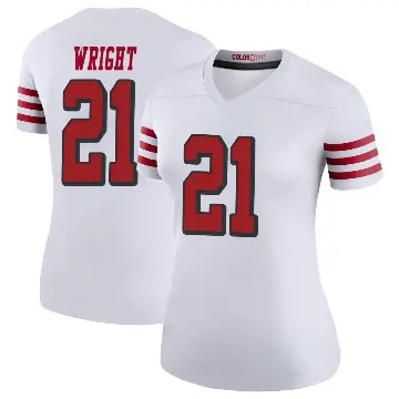 ＃21 Women's Eric Wright White Legend San Francisco 49ers Color Rush Jersey