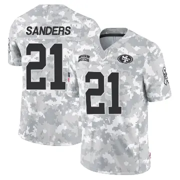 ＃21 Youth Deion Sanders Arctic Camo Limited San Francisco 49ers 2024 Salute to Service Jersey