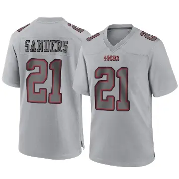 ＃21 Youth Deion Sanders Gray Game San Francisco 49ers Atmosphere Fashion Jersey