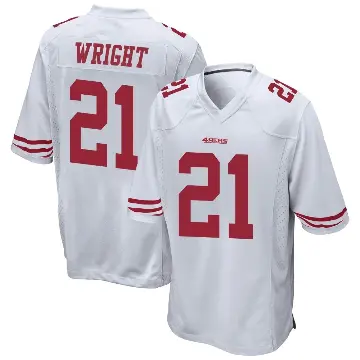 ＃21 Youth Eric Wright White Game San Francisco 49ers Jersey